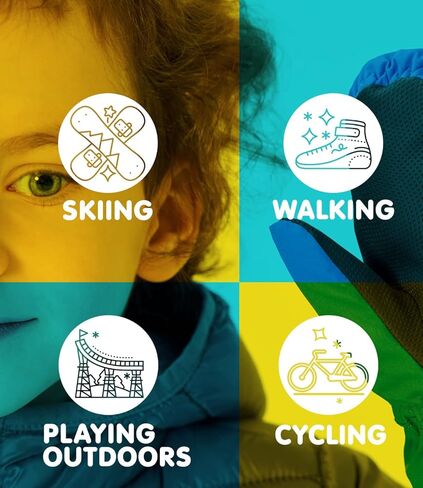 قفازات شتوية ساخنة كهربائية من أروما سيزون للأطفال وقفازات الأطفال، قفازات ثلج دافئة مقاومة للماء للأطفال الصغار in Kuwait