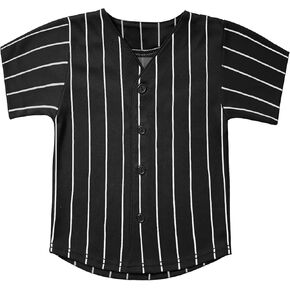 babyhealthy Kids Baseball Jersey Striped Button Down Shirt Hip Hop Hipster Personalized Sport T Shirts Tops for Boys