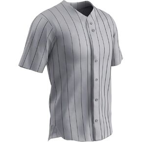 CHAMPRO Kids' Ace Button Front Pinstripe Youth Baseball Jersey