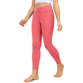 CRZ YOGA Girls Butterluxe Crossover Athletic Leggings - High Waist V Cross Kids Lounge Pants Yoga Active Dance Running Tights