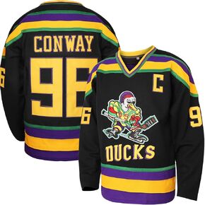 Men's Mighty Ducks Jerseys 96 Charlie Conway Adam Banks Greg Goldberg Movie Hockey Jersey