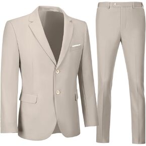 Mens Suit 2 Pieces Suits for Men Slim Fit Blazer Wedding Prom Tuxedo Suit Jacket Pants Set