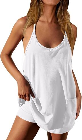 Ebifin Women's Summer Mini Dress Casual Workout Tennis Dress with Shorts Sleeveless Althletic Dresses in Saudi Arabia