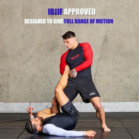 Elite Sports Men's Jiu Jitsu BJJ Rash Guard, Long Full Sleeve Compression Shirt for Sports Nogi Training in Saudi Arabia