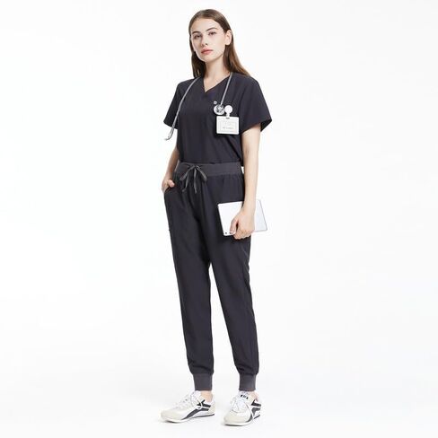 Uniforms World Scrubs for Women Set - Stretch Scrub Top & Pants with 8 Pockets, Yoga Waistband, Anti Wrinkle, Slim Fit in Saudi Arabia