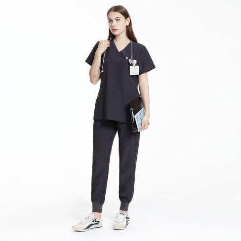 Uniforms World Scrubs for Women Set - Stretch Scrub Top & Pants with 8 Pockets, Yoga Waistband, Anti Wrinkle, Slim Fit in Saudi Arabia