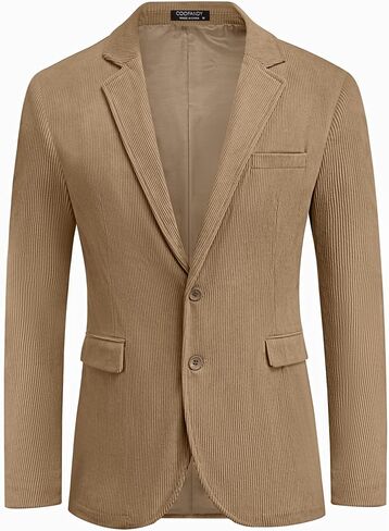 COOFADNY Men's Casual Corduroy Blazer Classic Fit Two Button Spoat Coat Fashion Notch Lapel Blazer Jacket in Saudi Arabia