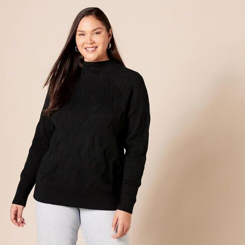 Amazon Essentials Women's Soft Touch Funnel Neck Cable Sweater in Kuwait