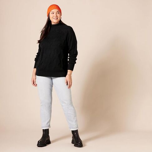 Amazon Essentials Women's Soft Touch Funnel Neck Cable Sweater in Kuwait