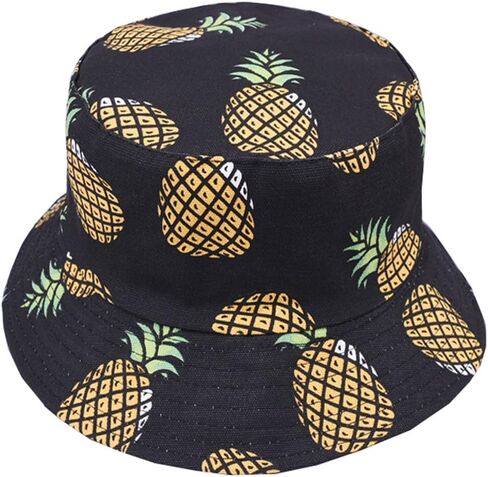 Joylife Banana Print Bucket Hat Fruit Pattern Fisherman Hats Summer Reversible Packable Cap in Kuwait
