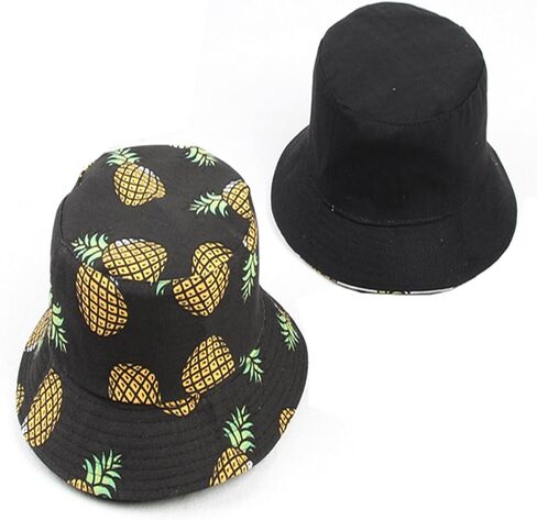 Joylife Banana Print Bucket Hat Fruit Pattern Fisherman Hats Summer Reversible Packable Cap in Kuwait