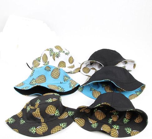 Joylife Banana Print Bucket Hat Fruit Pattern Fisherman Hats Summer Reversible Packable Cap in Kuwait