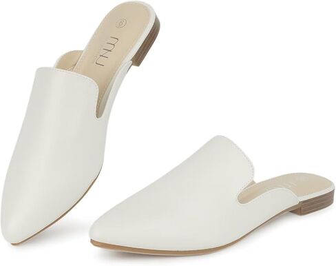 MUSSHOE Women’s Pointed Toe Mule Flats: Comfortable Lightweight Slip On Backless Loafers with Memory Foam for Office Work & Dressy Casual Wear in Saudi Arabia