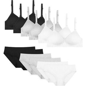 YESLAU Teens Girls Training Bras for 32a Big Kids Age 8-10 10-12 12-14 14-16 Years Old Lightly Padded Adjustable Sport Bra