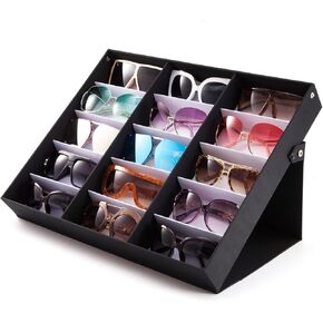 TRIUMPH VISION Sunglasses Organizer Storage Eyeglasses Holder - Multiple Glasses Case Box Eyewear Case with Lid