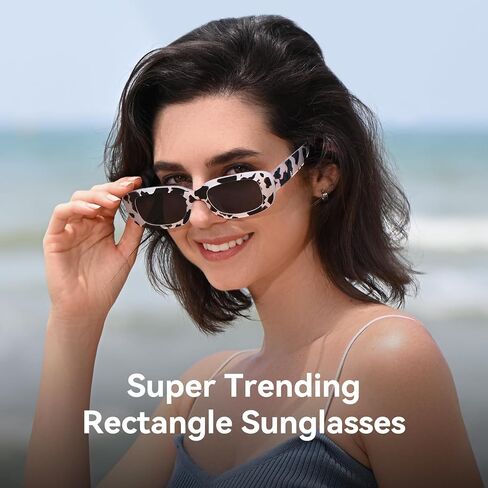 Dollger Rectangle Sunglasses for Women Men Trendy Retro Fashion Sunglasses UV 400 Protection Square Fram in Kuwait