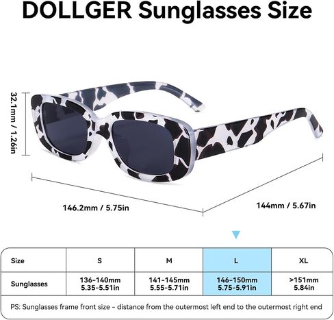 Dollger Rectangle Sunglasses for Women Men Trendy Retro Fashion Sunglasses UV 400 Protection Square Fram in Kuwait