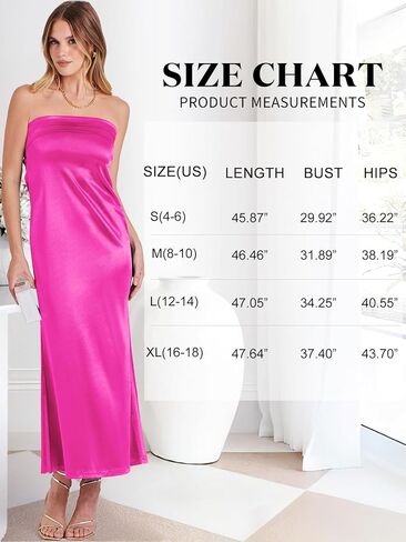 ANRABESS Women Summer Satin Strapless Formal Dress Sexy Backless Bodycon Wedding Cocktail Party Maxi Dress in Kuwait