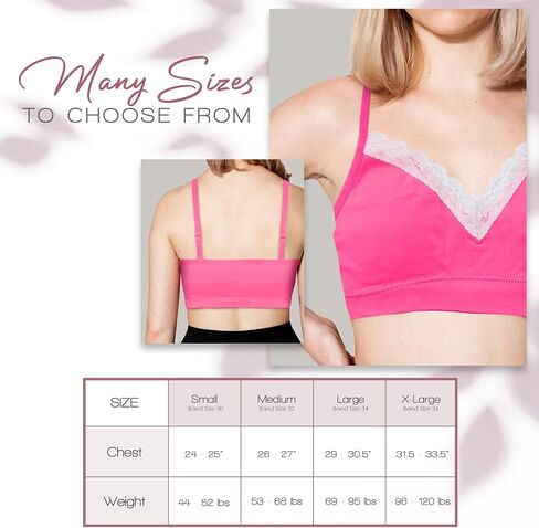 Alyce Intimates Pack of 6 Seamless Girls Bra with Lace Trim & Adjustable Straps in Kuwait