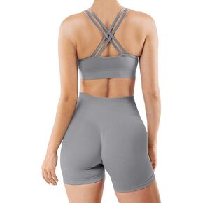 WodoWei Women 2 Piece Workout Outfits Sports Bra Seamless Leggings Yoga Gym Activewear Set