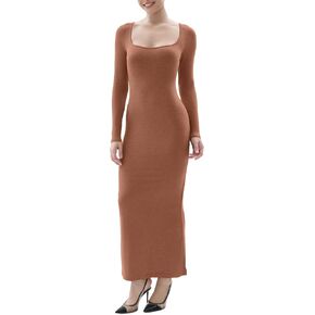 SHAPERX Women's Soft Lounge Slip Dress Sexy Ribbed Bodycon Dresses