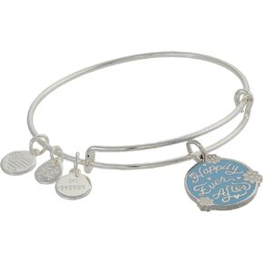 Alex and Ani Bridal Expandable Bangle for Women, Wedding Charms, Shiny Finish, 2 to 3.5 in, Adjustable Chain Charm Bangle 6.5 to 8 in