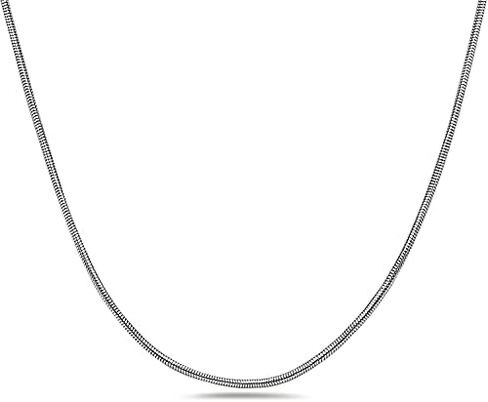 PORI JEWELERS 925 Sterling Silver 2MM or 2.5MM Round Flexible Snake Chain Necklace - Sizes 16-30" available in Kuwait