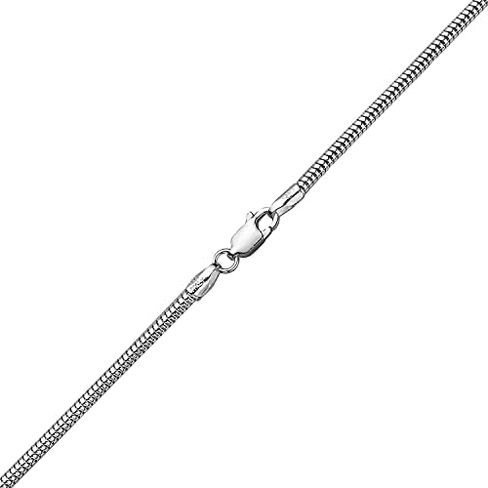 PORI JEWELERS 925 Sterling Silver 2MM or 2.5MM Round Flexible Snake Chain Necklace - Sizes 16-30" available in Kuwait