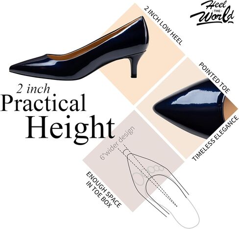 Heel The World Women's Pumps with 2" Kitten Heels - Comfortable Dress Shoes for Weddings and Parties or Office in Saudi Arabia