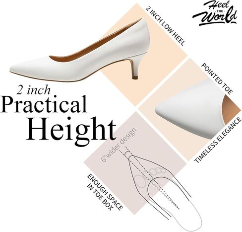 Heel The World Women's Pumps with 2" Kitten Heels - Comfortable Dress Shoes for Weddings and Parties or Office in Saudi Arabia