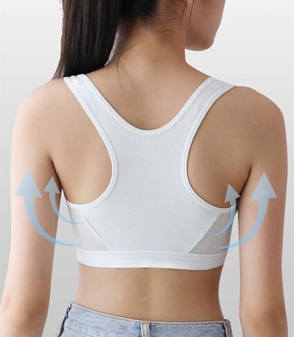 حمالة صدر رياضية للفتيات المراهقات بدون خياطة مصنوعة من القطن بظهر متسابق للجري in Kuwait