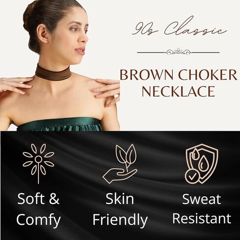 STACKABLE CREATIONS Wide Velvet Thick Black Choker Necklace for Women Girls, 90s Ribbon Neck Collar in Kuwait