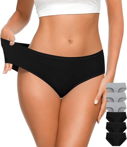 ASIMOON Cotton Underwear for Women Sexy Hipster Panties Ladies Full Coverage Low Rise Bikini Briefs 6 Pack in Saudi Arabia