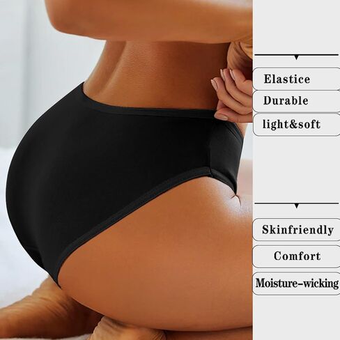 ASIMOON Cotton Underwear for Women Sexy Hipster Panties Ladies Full Coverage Low Rise Bikini Briefs 6 Pack in Saudi Arabia