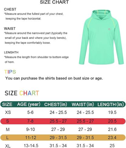 Boys Grils Long Sleeve Sun Shirts UPF50+ Hoodie Thumbhole Rash Guard Quick Dry Atheltic Hiking Workout Water Playing in Kuwait