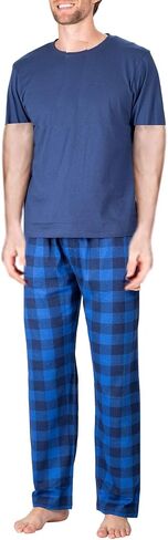 SLEEPHERO Men's Pajama Set Pajamas for Men 2 Piece Short Sleeve Mens Sleepwear Set with Henley Top and Pants in Kuwait
