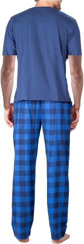 SLEEPHERO Men's Pajama Set Pajamas for Men 2 Piece Short Sleeve Mens Sleepwear Set with Henley Top and Pants in Kuwait