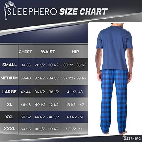 SLEEPHERO Men's Pajama Set Pajamas for Men 2 Piece Short Sleeve Mens Sleepwear Set with Henley Top and Pants in Kuwait