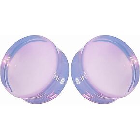 Lavender Opalite Glass Ear Plug gauges soscene