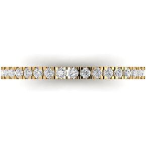 Clara Pucci 0.65 ct Brilliant Round Cut Simulated Diamond CZ Designer Modern Statement Stacking Band Ring In Solid 14K Tri-Gold