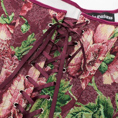 Scarlet Darkness Corset Tops For Women Renaissance Lace Up Floral Overbust Boned Bustier Bodice in Saudi Arabia