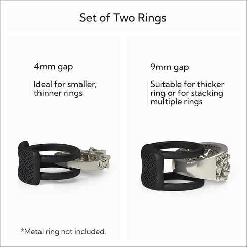 2PCS Ring Protectors for Working Out - Wedding Band and Engagement Ring Cover for Gym - Silicone Ring Guard - Rubber Ring Protector by RINFIT - Set of two: 4mm and 9mm in Kuwait