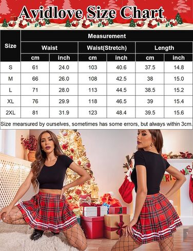 Avidlove Womens Pleated Skirt School Uniform Skirt Mini Skirt Pleated Cheer Skirt in Kuwait
