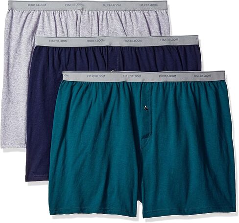 Fruit of the Loom Solid Knit Boxers 3-Pack (Colors and patterns may vary) in Kuwait