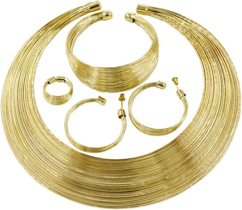 Liffly Fashion Crystal Jewelry Set 18 K Gold Plated Jewelry Weddings Dubai Gold Necklace Earrings Set in Saudi Arabia