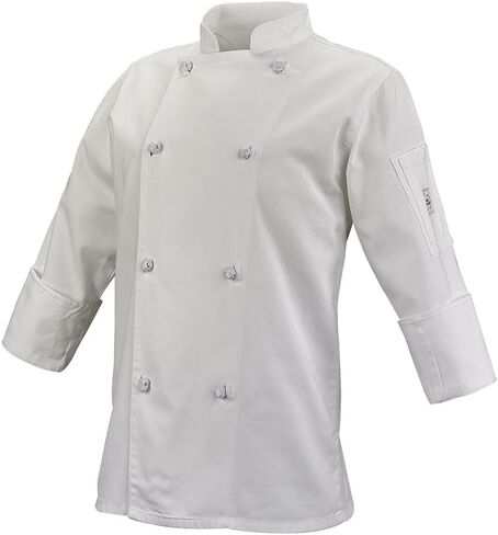 سترة الطهاة النسائية من Mercer Culinary M61040WHS Genesis مع أزرار بعقدة من القماش، مقاس صغير، أبيض in Saudi Arabia