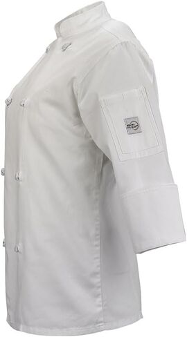 سترة الطهاة النسائية من Mercer Culinary M61040WHS Genesis مع أزرار بعقدة من القماش، مقاس صغير، أبيض in Saudi Arabia