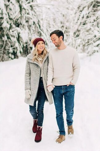 SHIBEVER Winter Snow Boots for Women: Warm Fur Lined Ankle Boots Comfortable Suede Lace Up Booties Cute Flat Shoes in Kuwait