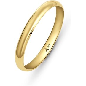 Amberta Allure Unisex 9K Yellow Gold Wedding Band