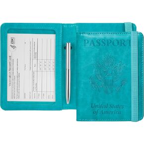 GDTK Leather Passport Holder Cover Case RFID Blocking Travel Wallet (Coffee)